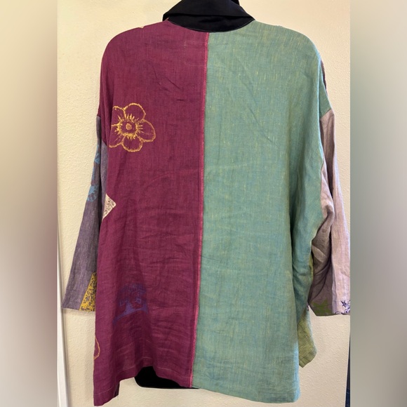 SCRAMBLE Multicolor Patchwork Button Down Shirt - Picture 2 of 12